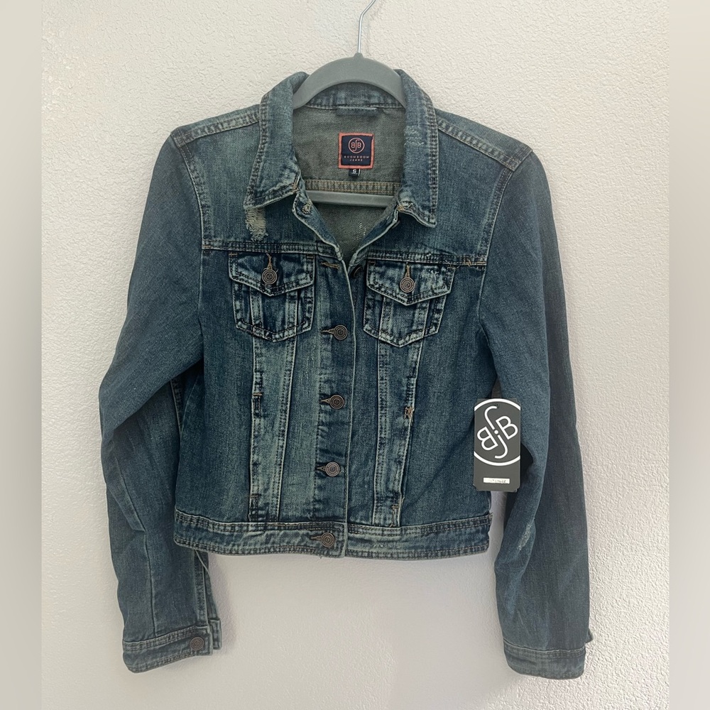 NWT Boom Boom Jeans Denim Jacket Distressed Size Small Women’s
